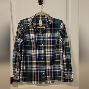 Women's J. Crew Multicolor Plaid Casual Shirt Size 4